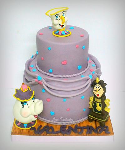The beauty and the beast, Mrs. Potts, Chips and Tockins!!! - Cake by Lara Costantini
