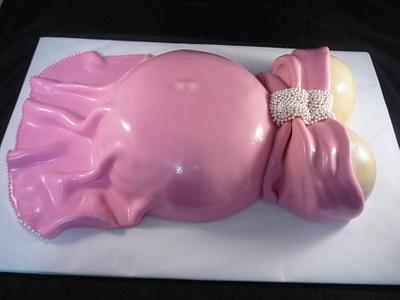 Pink Baby Bump Cake - Cake by WithCherriesOnTop