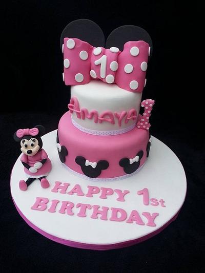 Minnie Mouse 1st birthday cake  - Cake by Mrsmurraycakes