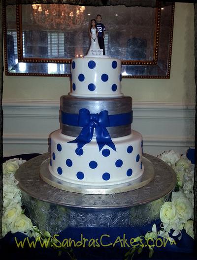 Blue and Silver Wedding - Cake by Sandrascakes