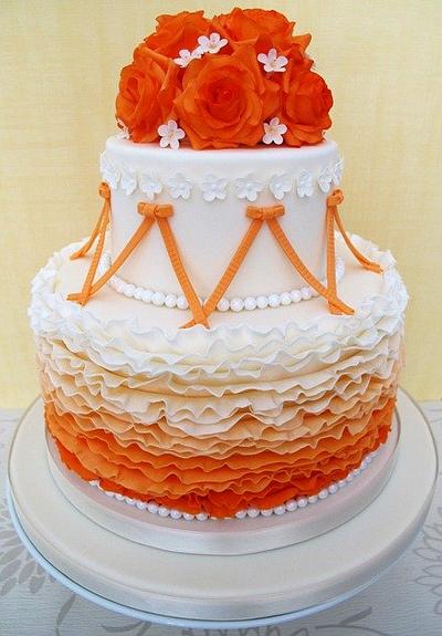 Ruffles and Roses Wedding Cake - Cake by Natasha Shomali