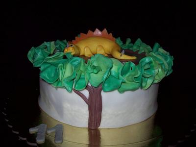 Dinosaur Ruffle Cake - Cake by LiliaCakes