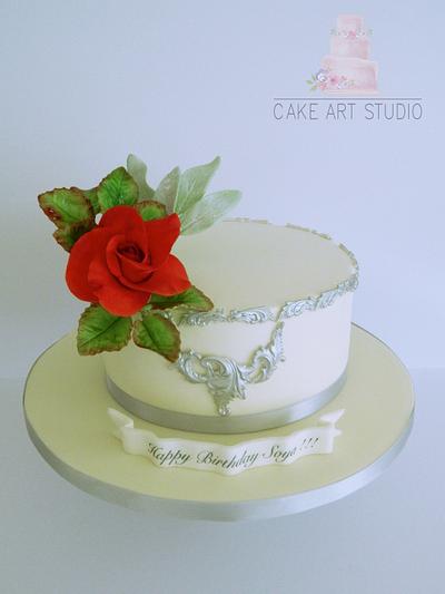 Red accent  - Cake by Cake Art Studio 