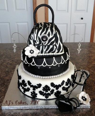 Black and White Bling - Cake by Amanda Reinsbach