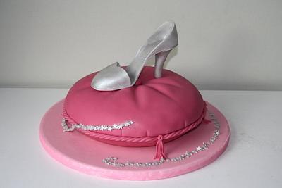 Pillow cake with shoe - Cake by CrazyAboutCake