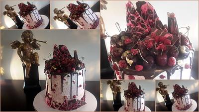 Chocolate, cherries and raspberries galore. - Cake by Cakes by Salpie