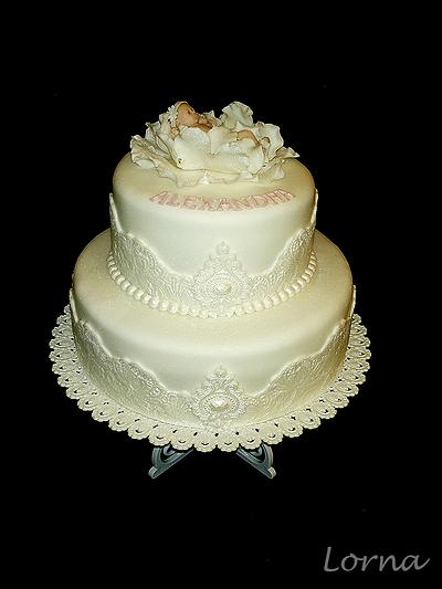 Christening cake - Alexandra.. - Cake by Lorna