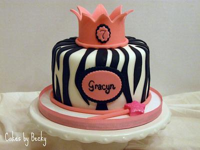 Pink Zebra Princess Cake - Cake by Becky Pendergraft