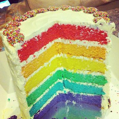 Rainbow Layer Cake - Cake by Lydia Evans