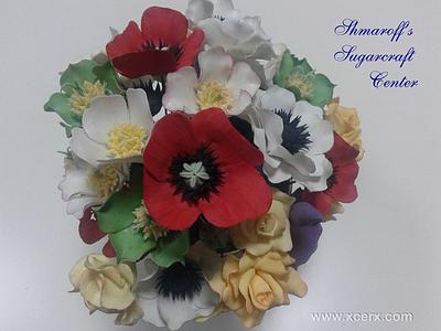 Spring flowers - made with one cutter - Cake by Petya Shmarova