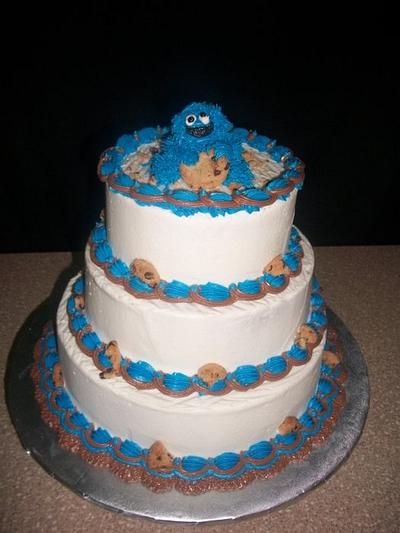 Cookie Monster First Birthday - Cake by caymancake
