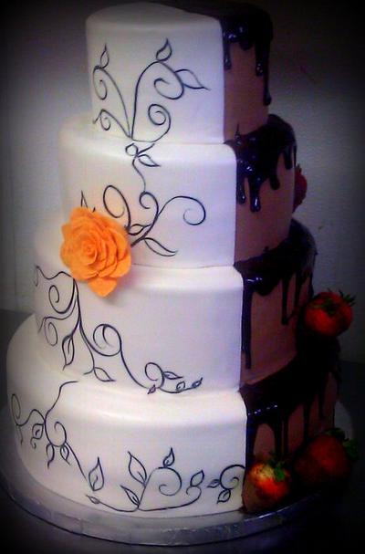 Half and Half Wedding Cake - Cake by Stephanie 