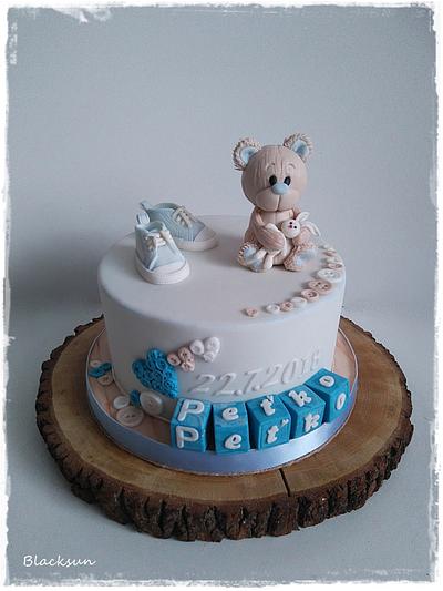 Christening teddy bear :) - Cake by Zuzana Kmecova