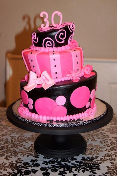 whimsical pink & black  - Cake by Sylvia Cake