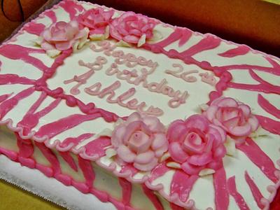 Pink zebra print and roses birthday cake - Cake by Nancys Fancys Cakes & Catering (Nancy Goolsby)