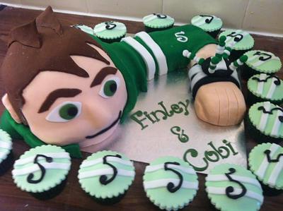 Ben 10 cake and cupcakes - Cake by LindyLou