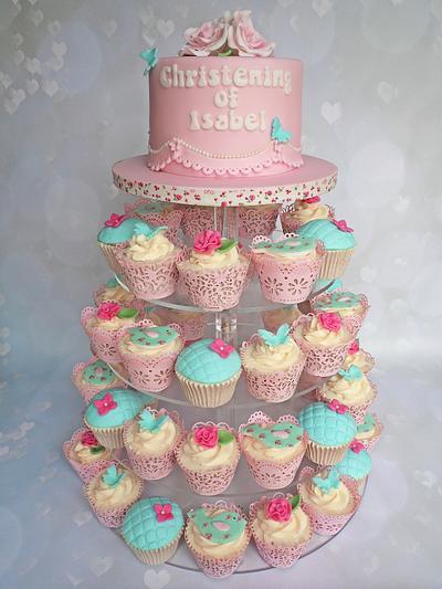 Baptism cupcake tower  - Cake by Vanilla Iced 