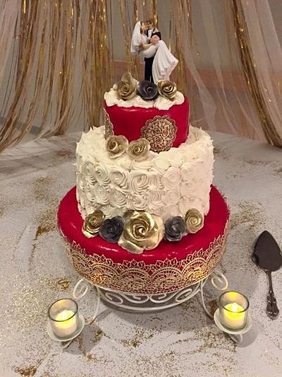 Red, White & Gold - Cake by Bagahu's Buttercream & More