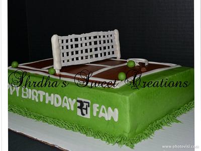 Tennis Cake for an RF Fan! - Cake by ShrdhaSweetCreations