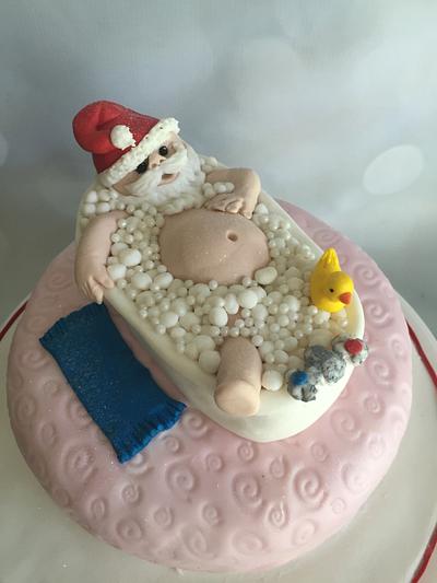 Santa in the tub - Cake by Totally Caked!