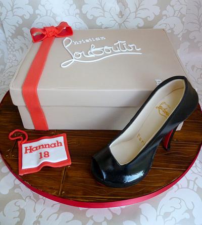 Christian Louboutin Shoe and shoe box cake - Cake by Cakes by Verity