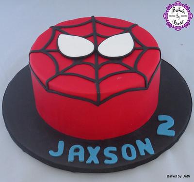 Spiderman Face - Cake by BakedbyBeth