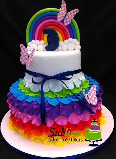 RAINBOW RUFFLES - Cake by Sublime Cake Creations