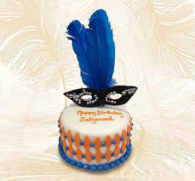 Blue Feather & Mask - Cake by MsTreatz