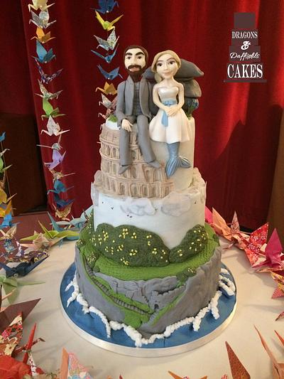 Destination wedding cake  - Cake by Dragons and Daffodils Cakes