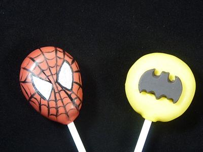 Spiderman and Batman Cake Pops - Cake by CodsallCupcakes