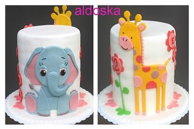 Elephant and giraffe cake - Cake by Alena