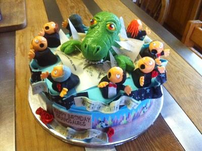 SHOWSTOPPER CAKE    dinosaur cake for a choral singer - Cake by femmebrulee