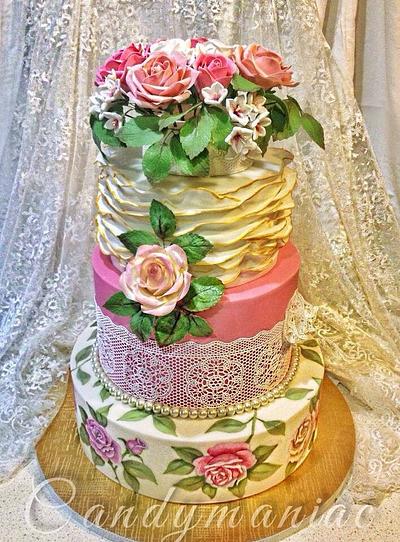 Vintage wedding cake - Cake by Mania M. - CandymaniaC