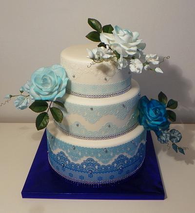 Wedding with blue - Cake by Zdenek