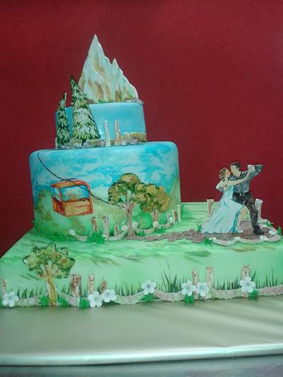 mountain wedding - Cake by Martina Bikovska 