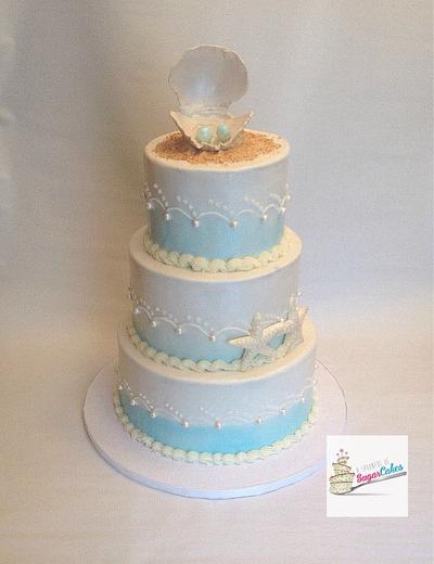 Beach themed bridal shower cake  - Cake by Mojo3799