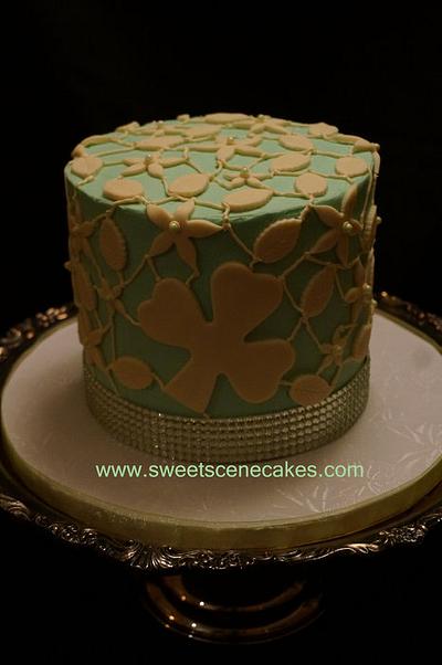 St Patricks Day Bridal Show Lace Cake - Cake by Sweet Scene Cakes