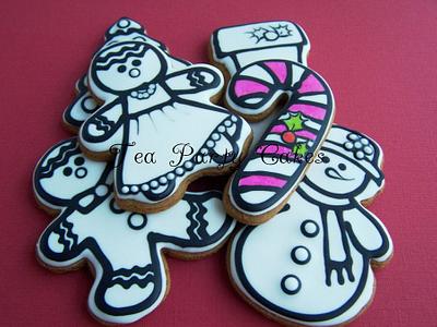 Christmas Colouring Page Cookies - Cake by Tea Party Cakes