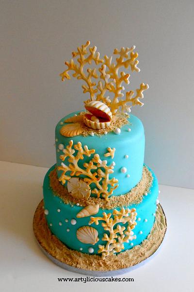 Mini beach themed cake - Cake by iriene wang