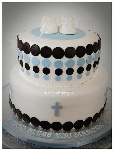 Baby Boy Baptism Cake - Cake by It's a Cake Thing 