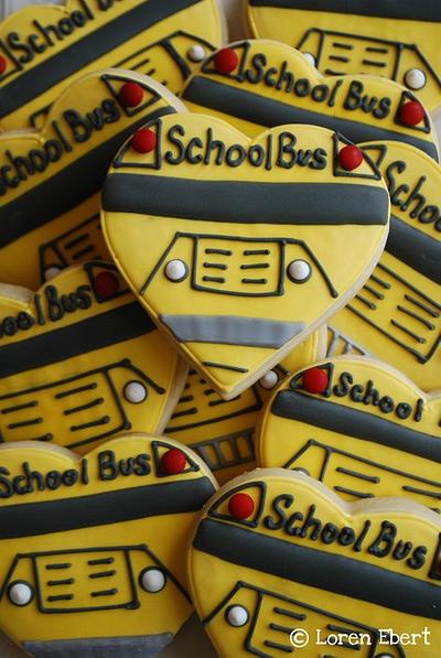 School Bus Cookies! - Cake by Loren Ebert