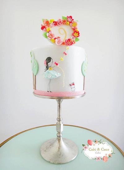 Girl with kite birthday cake - Cake by Cobi & Coco Cakes 