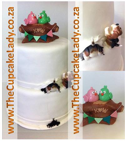 Beagles on a Wedding Cake! - Cake by Angel, The Cupcake Lady