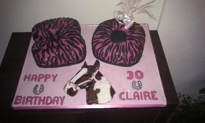 Zebra 30th cake with fondant horse - Cake by Occasion Cakes by naomi