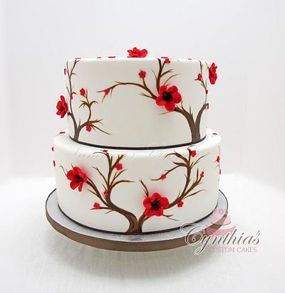 Hand Painted Wedding Cake - Cake by Cynthia Jones