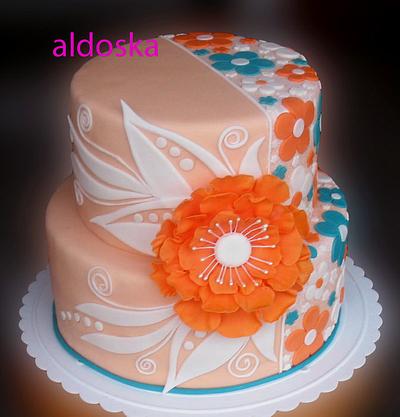 Big orange flower - Cake by Alena