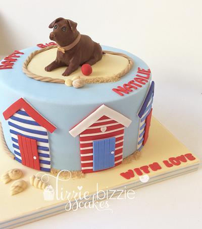 Labrador at the beach - Cake by Lizzie Bizzie Cakes