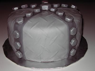 Bolt and diamond plate - Cake by Karen Seeley