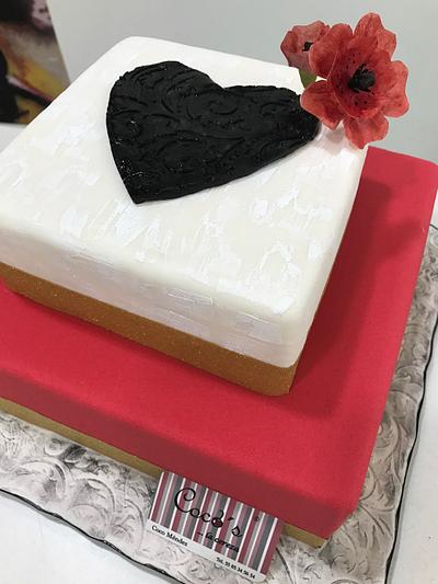 Red and white wedding cake - Cake by Coco Mendez