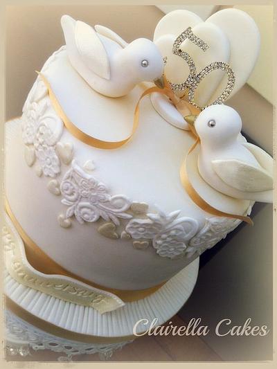 Love Bird - Golden Anniversary Cake - Cake by Clairella Cakes 